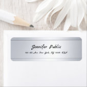 Handschrift Script Tekst Modern Silver Sjabloon Etiket (Insitu)