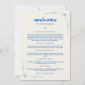 Handschrift Script Wedding Welcome Timeline Kaart (Voorkant)