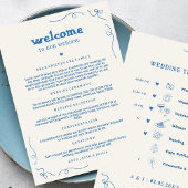 Handschrift Script Wedding Welcome Timeline Kaart