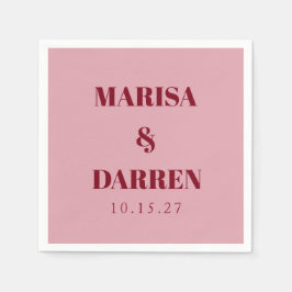 Handschrift Script Whisky Rood Roze Custom Wedding Servet