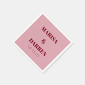 Handschrift Script Whisky Rood Roze Custom Wedding Servet (Hoek)