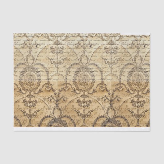 handschrift scroll decoupage en collage tissuepapier (Voorkant)