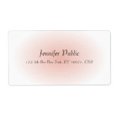 Handschrift Sjabloon Blush Pink White elegant Etiket (Voorkant)