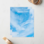 Handschrift Sjabloon Script Naam Blue Sky Clouds (Voorkant / Achterkant in situ)
