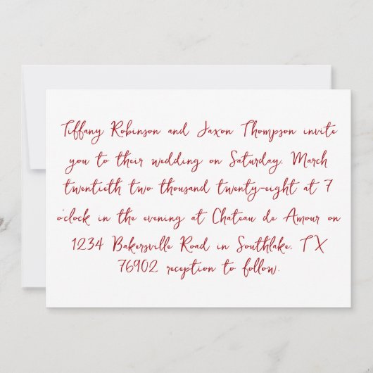 Handschrift stijl minimalistische witte en rode br kaart (Voorkant)