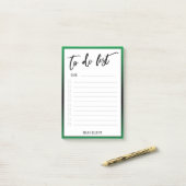 Handschrift te doen lijst bekleed groen ombre rand post-it® notes (Op bureau)