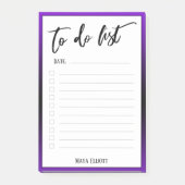 Handschrift te doen lijst bekleed Paarse ombre ran Post-it® Notes (Voorkant)