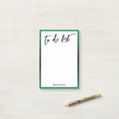 Handschrift te doen lijst heldergroene ombre rand post-it® notes (Op bureau)