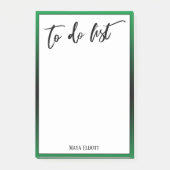 Handschrift te doen lijst heldergroene ombre rand post-it® notes (Voorkant)
