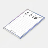 Handschrift te doen lijst Paarse Waterverf rand Post-it® Notes (Schuin)