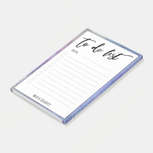 Handschrift te doen lijst Paarse Waterverf rand Post-it® Notes (Schuin)