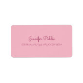 Handschrift Tekst handschrift Elegant roze modern  Etiket (Voorkant)