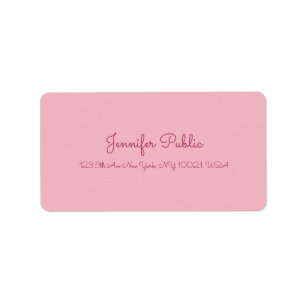 Handschrift Tekst handschrift Elegant roze modern  Etiket
