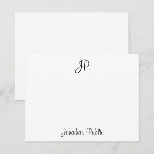 Handschrift Tekst Monogram Classic Sjabloon Zwart (Voorkant / Achterkant)