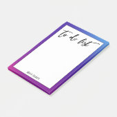 Handschrift to do list roze, Paarse & blauw ombre Post-it® Notes (Schuin)