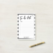 Handschrift to do list zilveren witte strepen, gev post-it® notes (Op bureau)