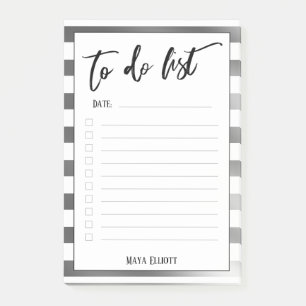 Handschrift to do list zilveren witte strepen, gev post-it® notes