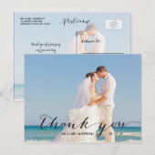 handschrift | Trouwfoto Dank u Briefkaart (Voorkant / Achterkant)