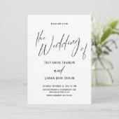 Handschrift Typografie Eenvoudig De Bruiloft Van Kaart (Staand voorkant)