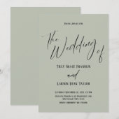 Handschrift Typografie Eenvoudig De Bruiloft Van S Kaart (Voorkant / Achterkant)