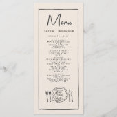 Handschrift Typografie Retro Bruiloft Menu (Voorkant)
