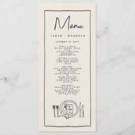 Handschrift Typografie Retro Bruiloft Menu