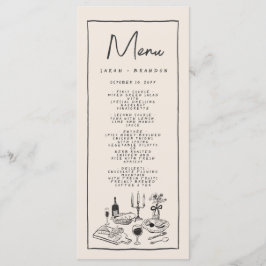 Handschrift Typografie Retro Bruiloft Menu