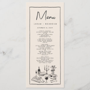 Handschrift Typografie Retro Bruiloft Menu