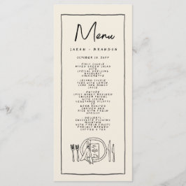 Handschrift Typografie Retro Bruiloft Menu