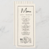 Handschrift Typografie Retro Bruiloft Menu (Voorkant / Achterkant)