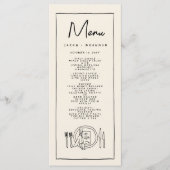 Handschrift Typografie Retro Bruiloft Menu (Voorkant)