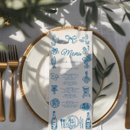 Handschrift Typografie Retro Bruiloft Menu