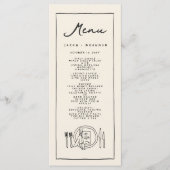 Handschrift Typografie Retro Bruiloft Menu (Voorkant)