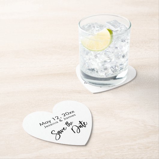 Handschrift Typografie Zwart-wit Opslaan Datum Kartonnen Onderzetters (Insitu)