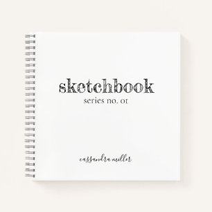 Handschrift Typography Plain White Sketchbook  Notitieboek