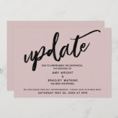 Handschrift Uitgesteld Bruiloft Dusty Roos Kaart (Voorkant / Achterkant)