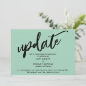 Handschrift Uitgesteld Bruiloft Licht Groene Kaart (Staand voorkant)