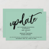 Handschrift Uitgesteld Bruiloft Licht Groene Kaart (Voorkant / Achterkant)