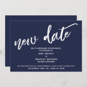 Handschrift uitgesteld bruiloft nieuwe datum marin kaart (Voorkant / Achterkant)