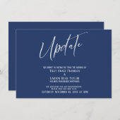 Handschrift uitgesteld bruiloft update marine Kaar Kaart (Voorkant / Achterkant)