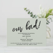 Handschrift Uitgestelde bruiloft Humor Sage Kaart (Staand voorkant)