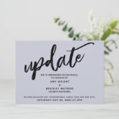 Handschrift Uitgestelde bruiloft Stusty Blue Kaart (Staand voorkant)