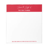 Handschrift van het bureau van Cherry Red Notitieblok (Voorkant)