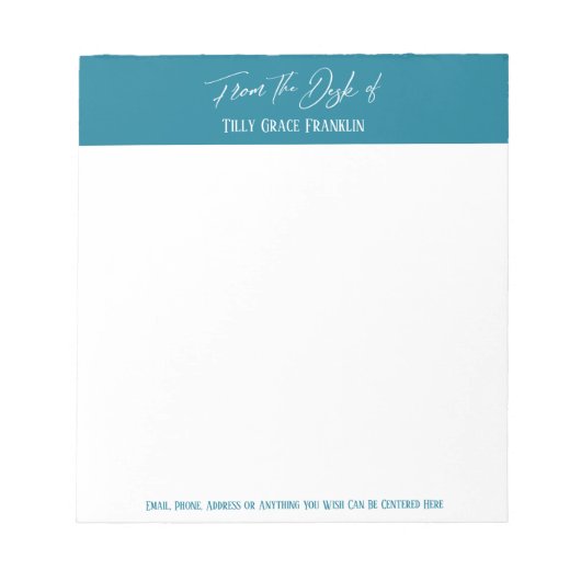 Handschrift van het bureau van Mozaïekblauw Notitieblok (Voorkant)