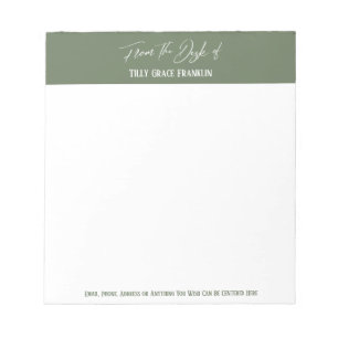 Handschrift van het bureau van Olive Green Notitieblok