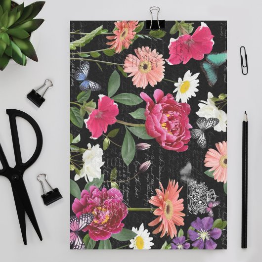  handschrift voor bloemenvlinder, ontkoppeling tissuepapier