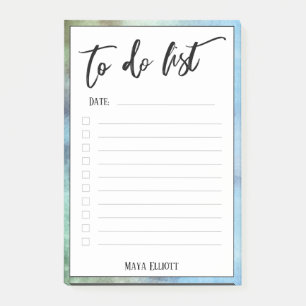 Handschrift voor het aanbieden van multicolored ra post-it® notes