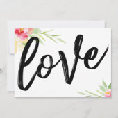 Handschrift Waterverf Flowers uitgesteld bruiloft Kaart (Achterkant)