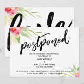 Handschrift Waterverf Flowers uitgesteld bruiloft Kaart (Voorkant / Achterkant)