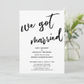 Handschrift We Zijn Getrouwd Trouwreceptie Kaart (Staand voorkant)